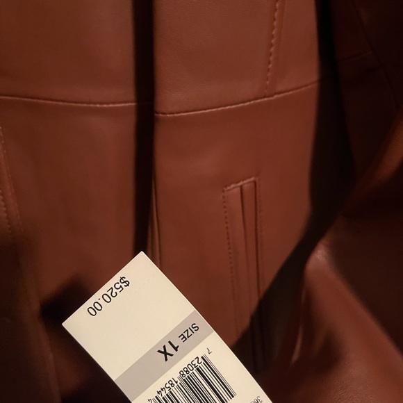 NWT: A beautiful A K cognac 100% leather jacket - Picture 6 of 8